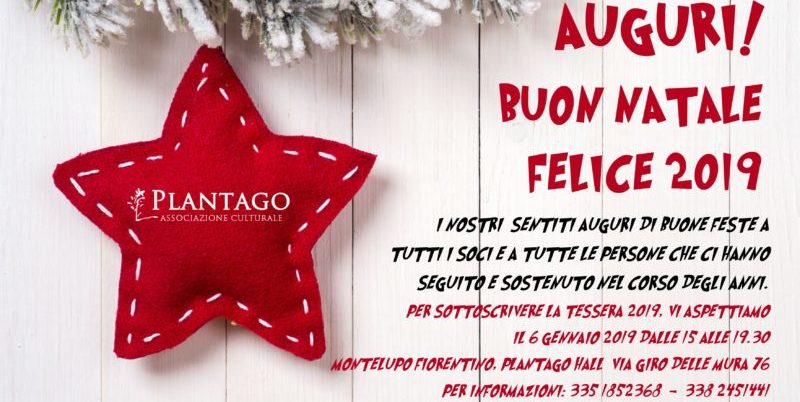 Auguri Per Natale.Auguri Di Buon Natale E Felice 2019 Iniziative Plantago